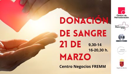 FREMM recogerá donaciones de sangre el 21 de marzo